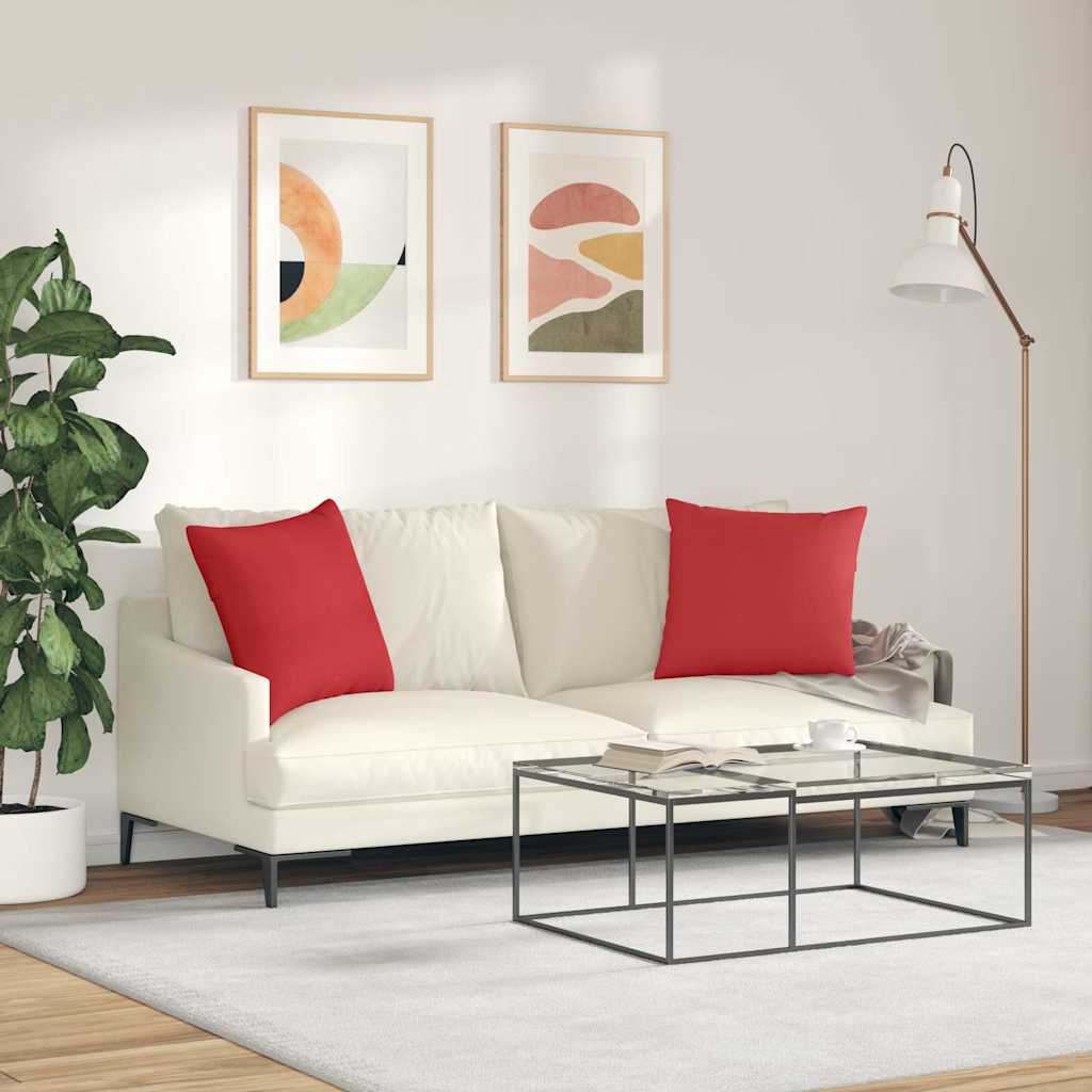 vidaXL Μαξιλάρι Καναπέ 2 pcs Κόκκινο 50 x 50 cm ύφασμα