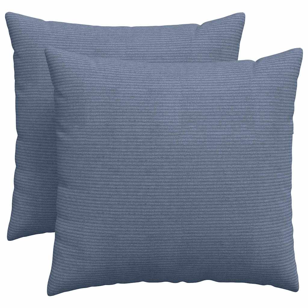 vidaXL Μαξιλάρι Καναπέ 2 pcs Μπλε 50 x 50 cm Υφασμάτινο Κορντουρά