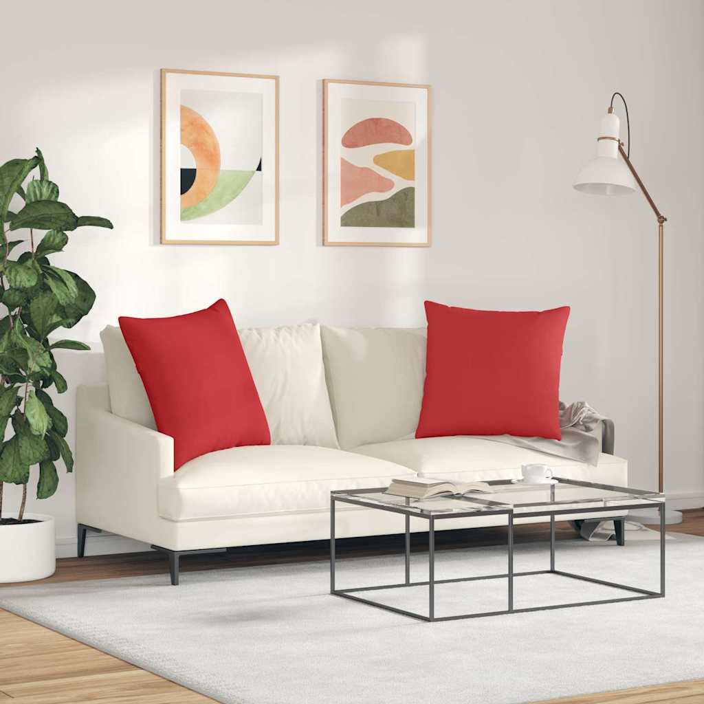 vidaXL Μαξιλάρι Καναπέ 2 pcs Κόκκινο 60 x 60 cm ύφασμα