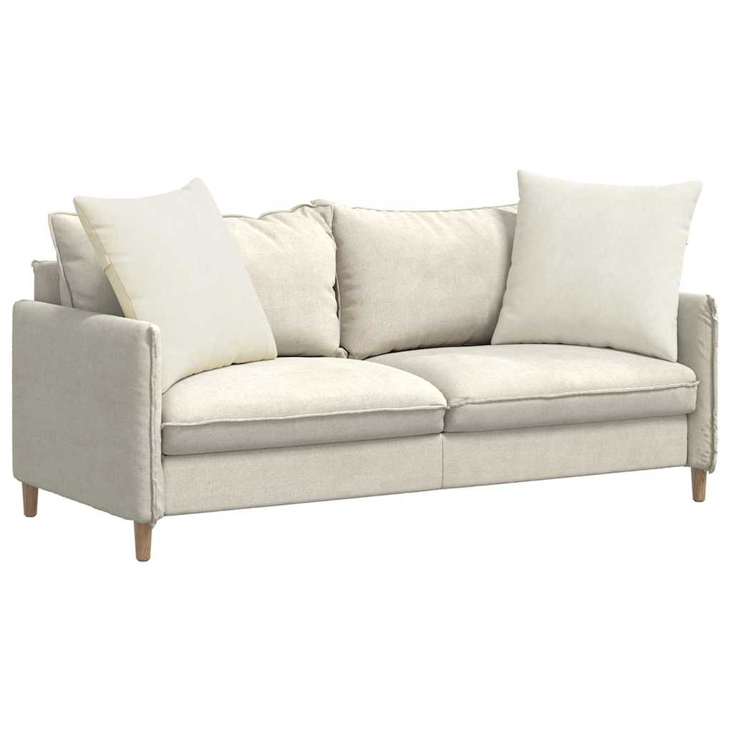 vidaXL Μαξιλάρι Καναπέ 2 pcs Κρεμ 60 x 60 cm Υφασμάτινο Κορντουρά