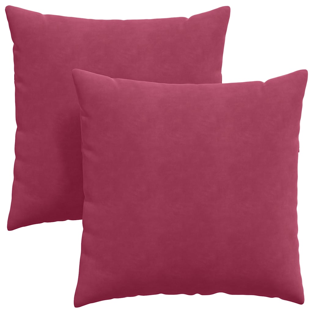vidaXL Μαξιλάρι Καναπέ 2 pcs Κόκκινο 80 x 80 cm Υφασμάτινο Κορντουρά