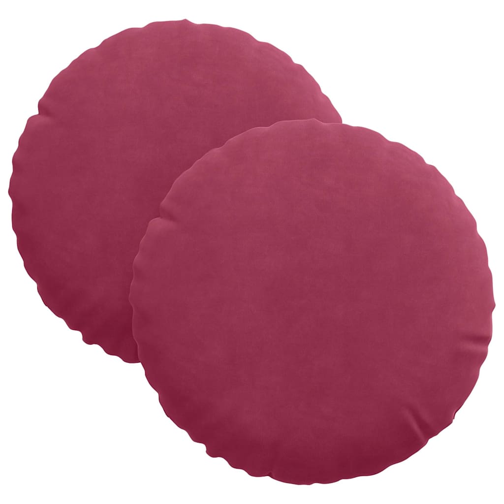 vidaXL Μαξιλάρια καθισμάτων 2 pcs Κόκκινο Ø 40 x 13 εκ. Βελούδο