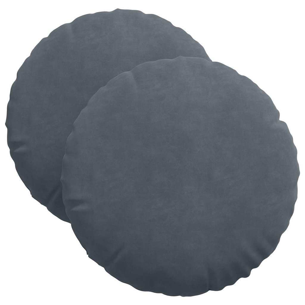 vidaXL Μαξιλάρια καθισμάτων 2 pcs Σκούρο Γκρι Ø 40 x 13 εκ. Βελούδο