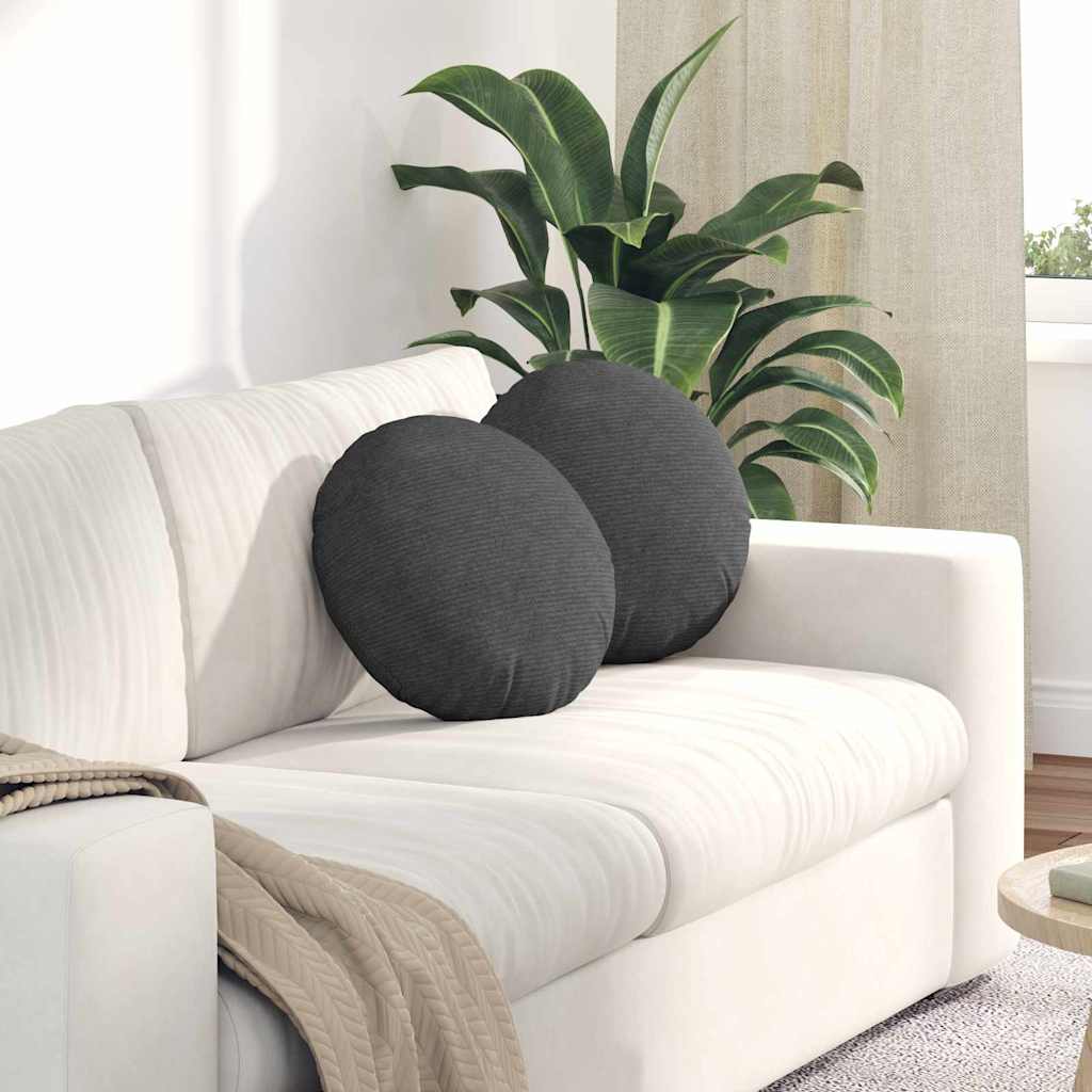vidaXL Μαξιλάρια καθισμάτων 2 pcs Σκούρο Γκρι Ø 40 cm