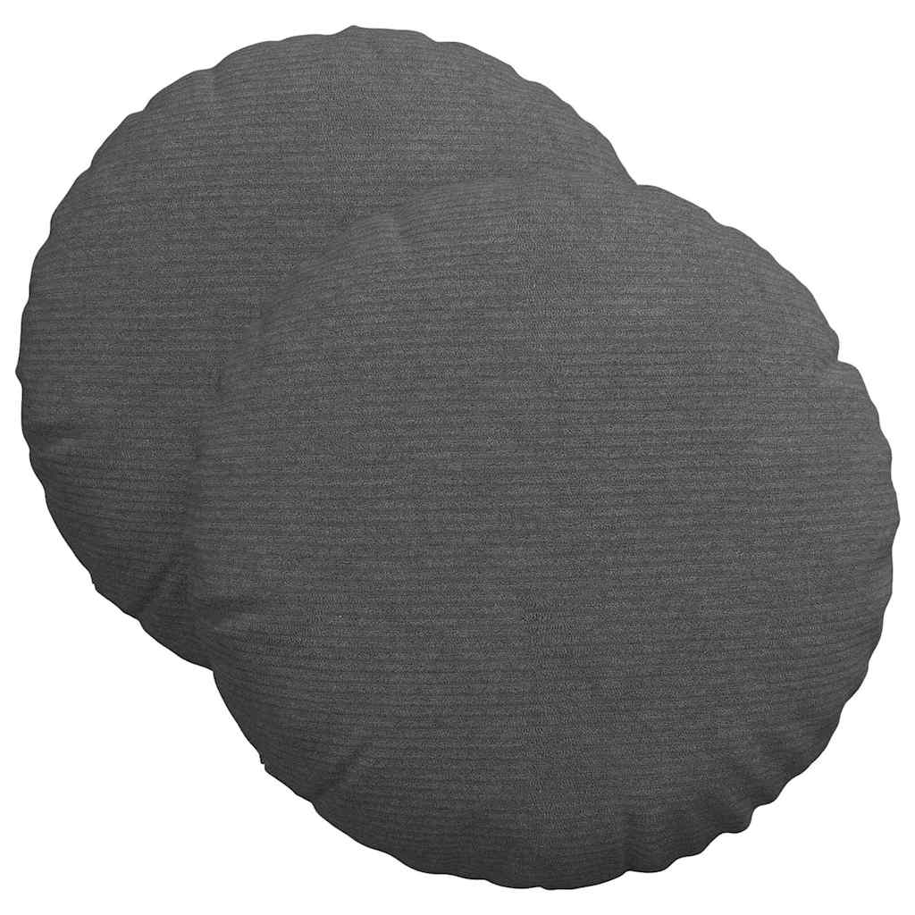 vidaXL Μαξιλάρια καθισμάτων 2 pcs Σκούρο Γκρι Ø 40 cm