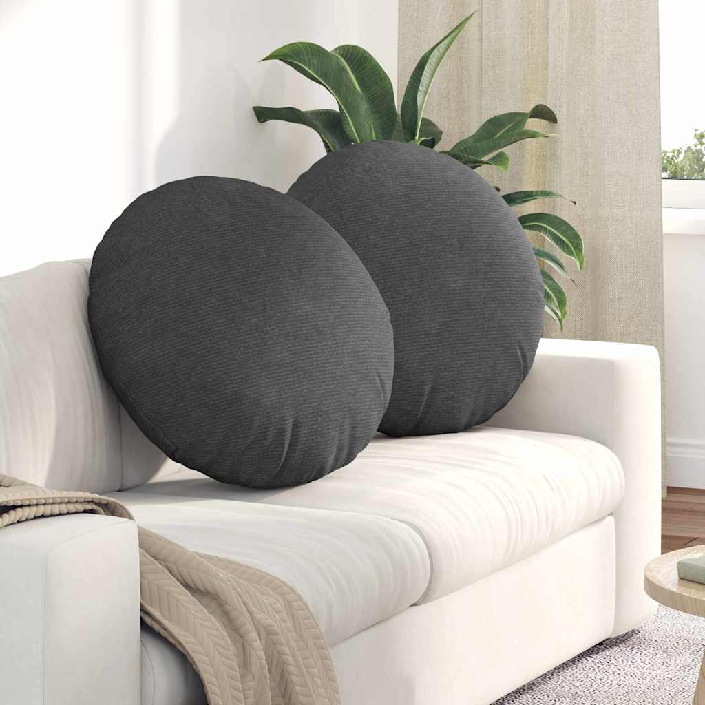 vidaXL Μαξιλάρια καθισμάτων 2 pcs Σκούρο Γκρι Ø 60 cm