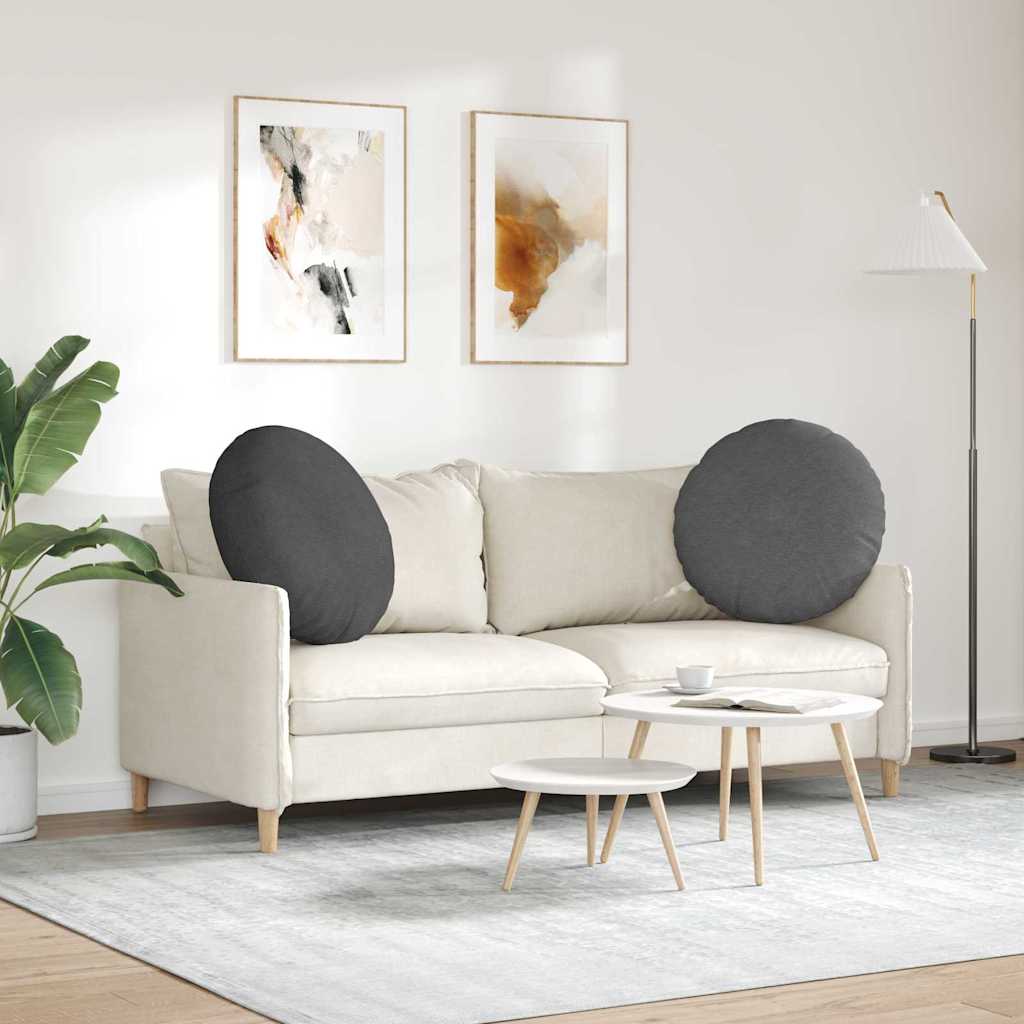 vidaXL Μαξιλάρια καθισμάτων 2 pcs Σκούρο Γκρι Ø 60 cm