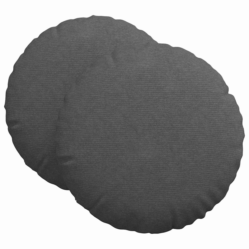 vidaXL Μαξιλάρια καθισμάτων 2 pcs Σκούρο Γκρι Ø 60 cm