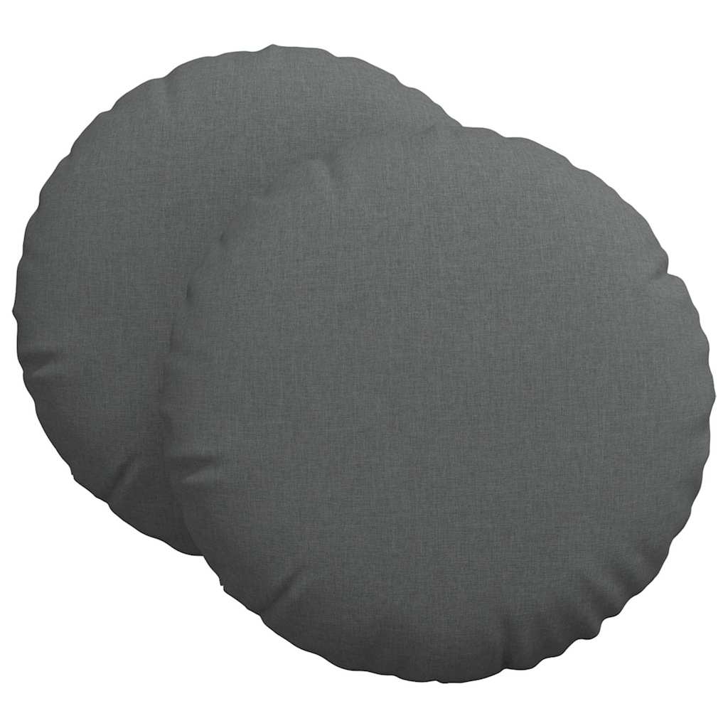 vidaXL Μαξιλάρια καθισμάτων 2 pcs Σκούρο Γκρι Ø80 x 29 εκ ύφασμα