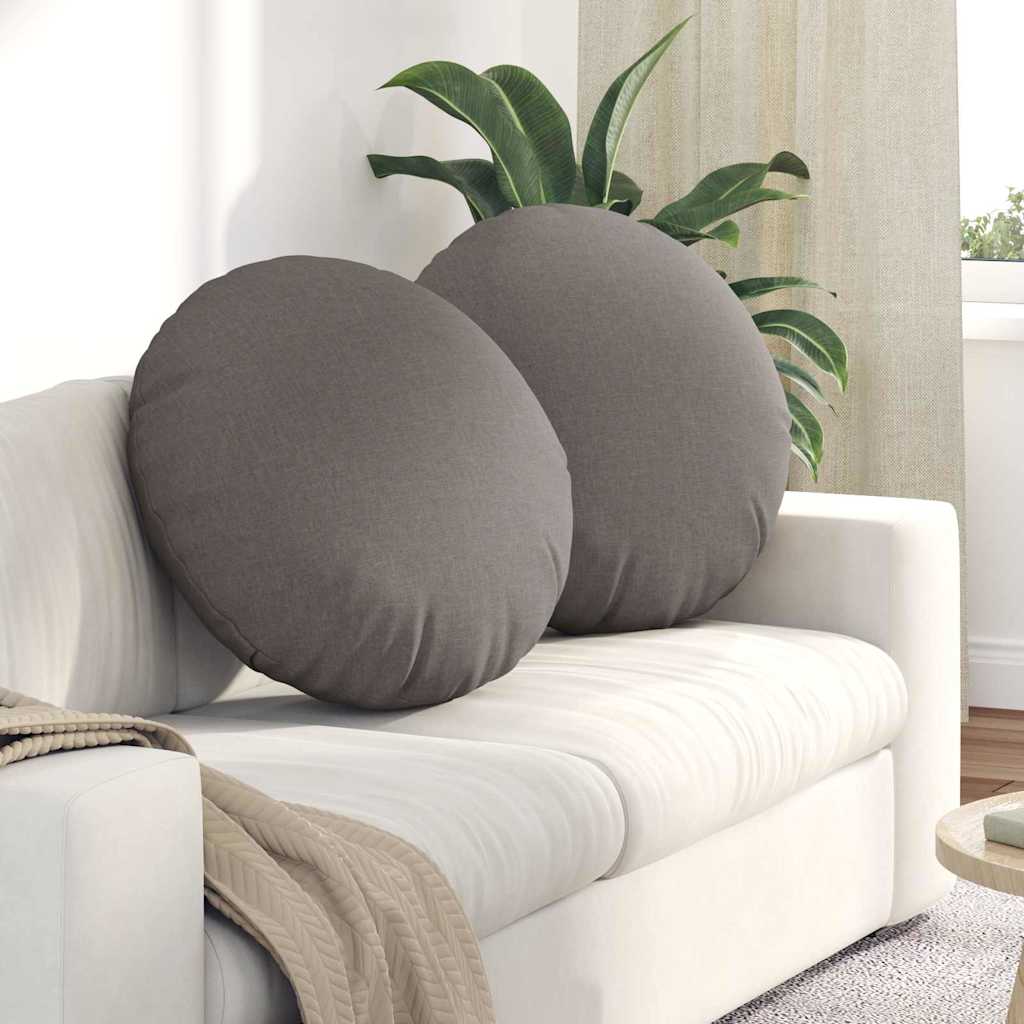 vidaXL Μαξιλάρια καθισμάτων 2 τμχ. Ύφασμα Taupe Ø80 x 29 εκ