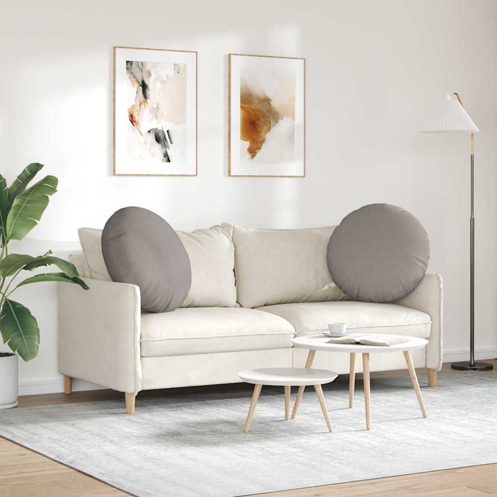 vidaXL Μαξιλάρια καθισμάτων 2 τμχ. Ύφασμα Taupe Ø80 x 29 εκ