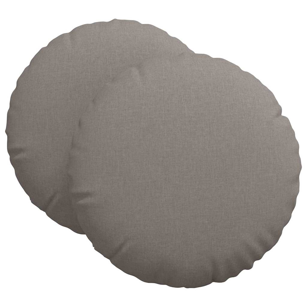 vidaXL Μαξιλάρια καθισμάτων 2 τμχ. Ύφασμα Taupe Ø80 x 29 εκ