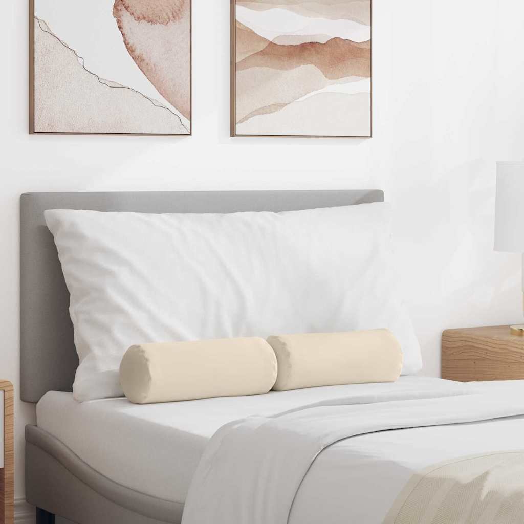 vidaXL Μαξιλάρια Στήριγμα 2 pcs Μπεζ Ø 15 x 40 εκ Ύφασμα Μικροΐνας