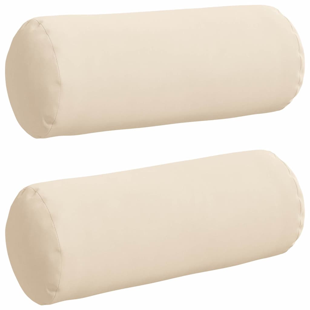 vidaXL Μαξιλάρια Στήριγμα 2 pcs Μπεζ Ø 15 x 40 εκ Ύφασμα Μικροΐνας