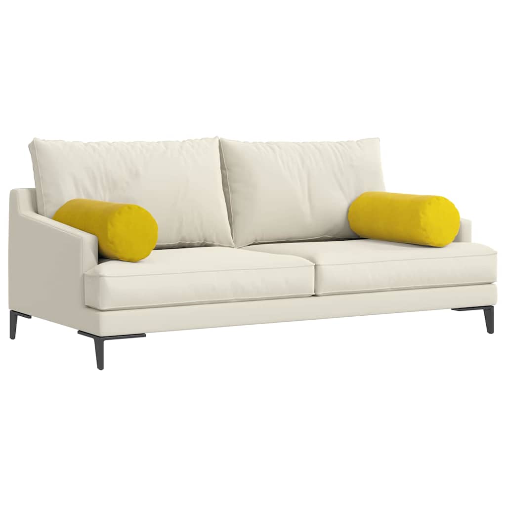 vidaXL Μαξιλάρια Στήριγμα 2 pcs Κίτρινο Ø 25 x 70 cm