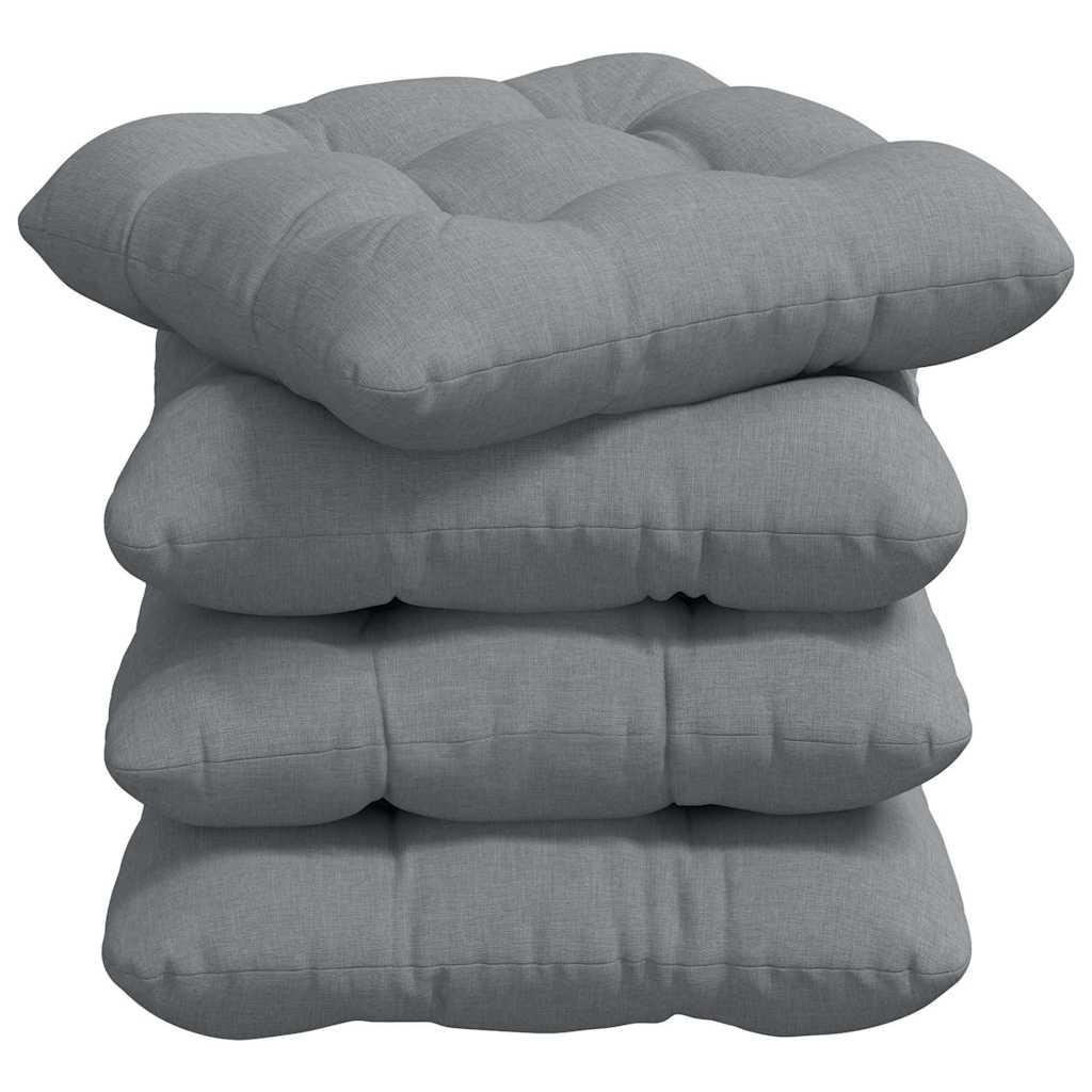 vidaXL Μαξιλάρια καθισμάτων 4 pcs Ανοιχτό γκρι 40 x 40 x 12 εκ. ύφασμα