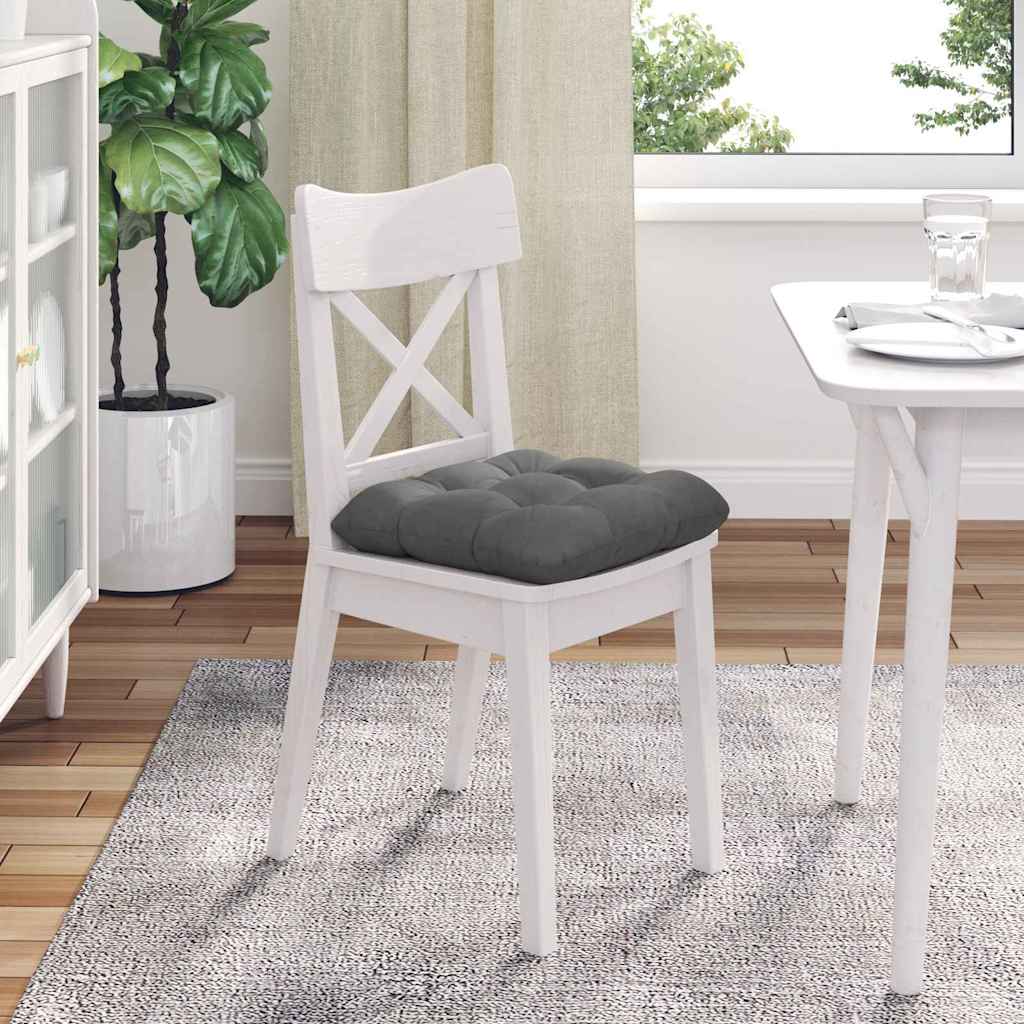 vidaXL Μαξιλάρια καθισμάτων 4 pcs Σκούρο Γκρι 40 x 40 cm