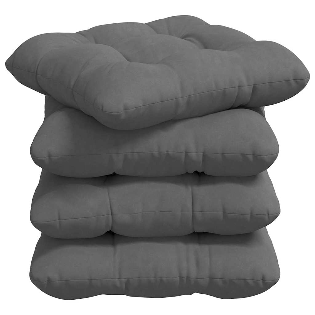 vidaXL Μαξιλάρια καθισμάτων 4 pcs Σκούρο Γκρι 40 x 40 cm