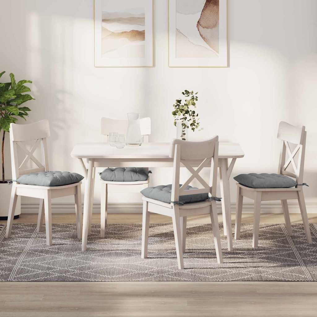 vidaXL Μαξιλάρια καθισμάτων 2 pcs Ανοιχτό γκρι 40 x 40 x 6 cm ύφασμα