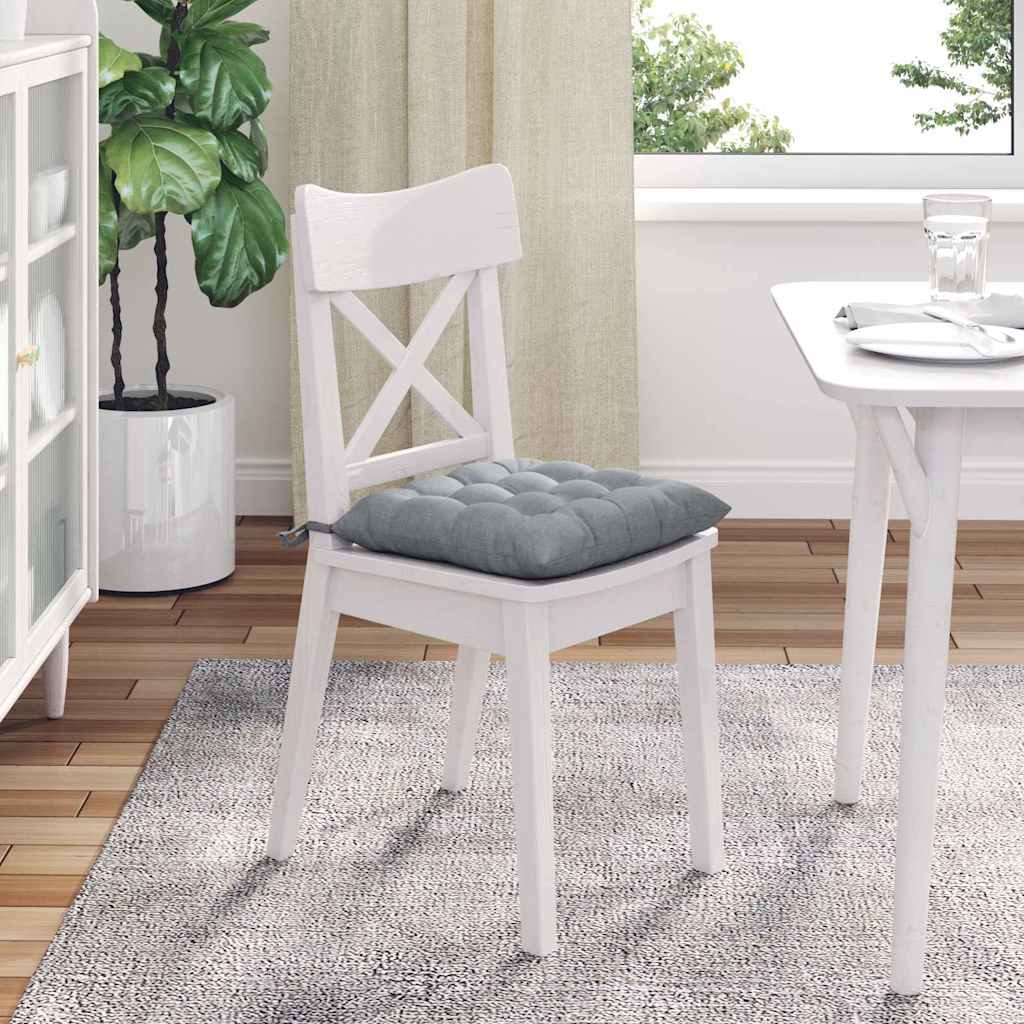 vidaXL Μαξιλάρια καθισμάτων 2 pcs Ανοιχτό γκρι 40 x 40 x 6 cm ύφασμα