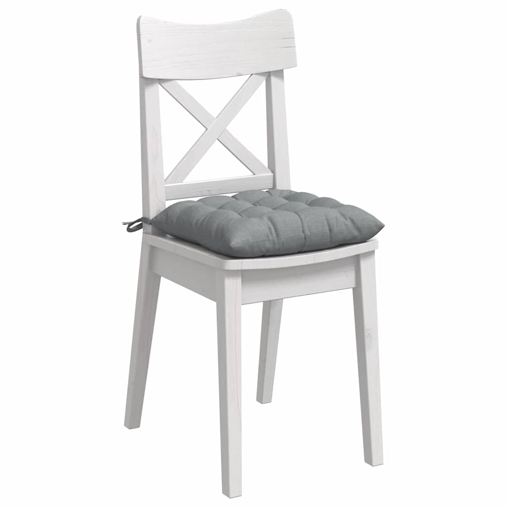 vidaXL Μαξιλάρια καθισμάτων 2 pcs Ανοιχτό γκρι 40 x 40 x 6 cm ύφασμα