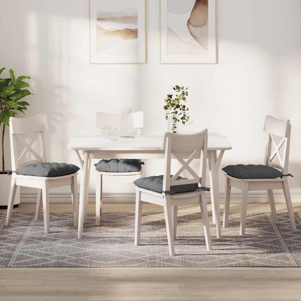 vidaXL Μαξιλάρια καθισμάτων 4 pcs Σκούρο Γκρι 40 x 40 x 6 cm Μικροΐνες