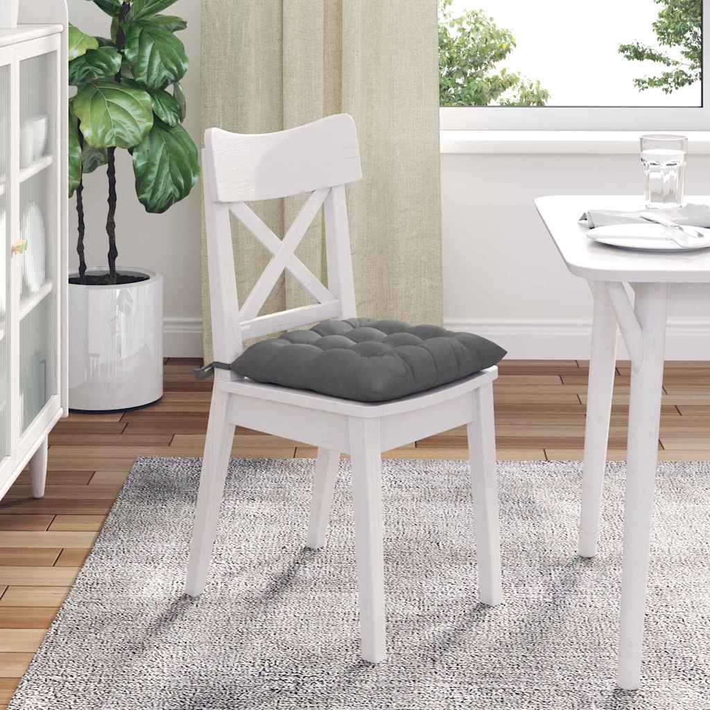 vidaXL Μαξιλάρια καθισμάτων 4 pcs Σκούρο Γκρι 40 x 40 x 6 cm Μικροΐνες