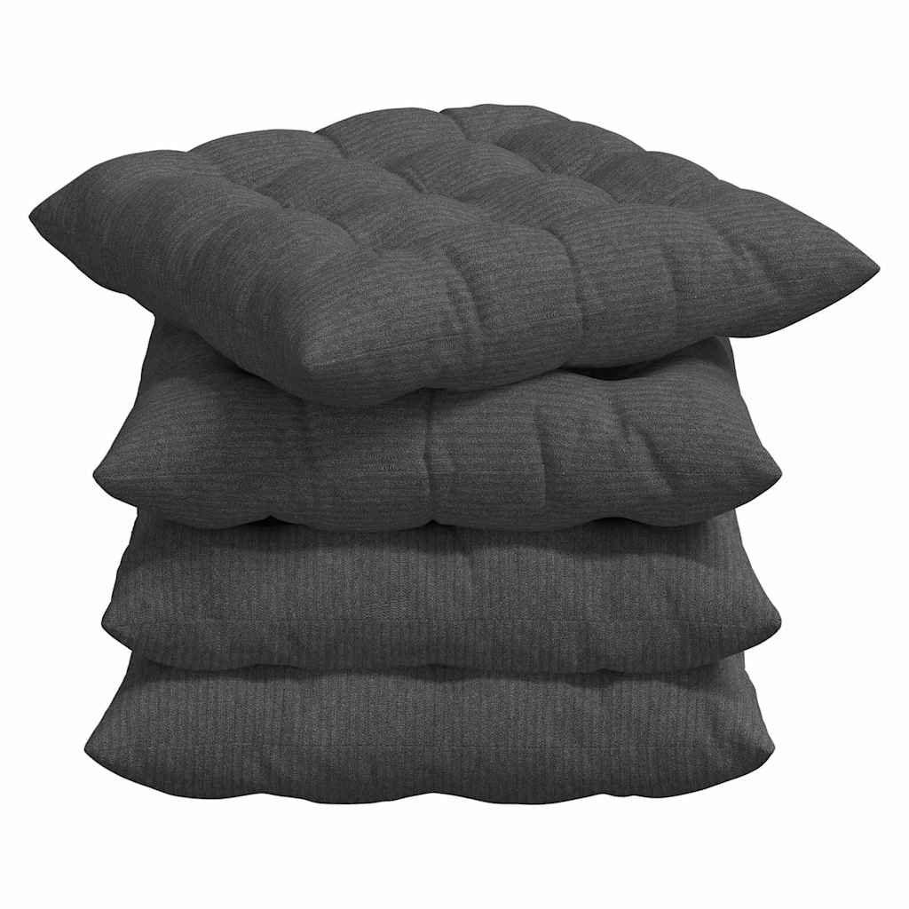 vidaXL Μαξιλάρια καθισμάτων 4 pcs Σκούρο Γκρι 40 x 40 x 6 cm