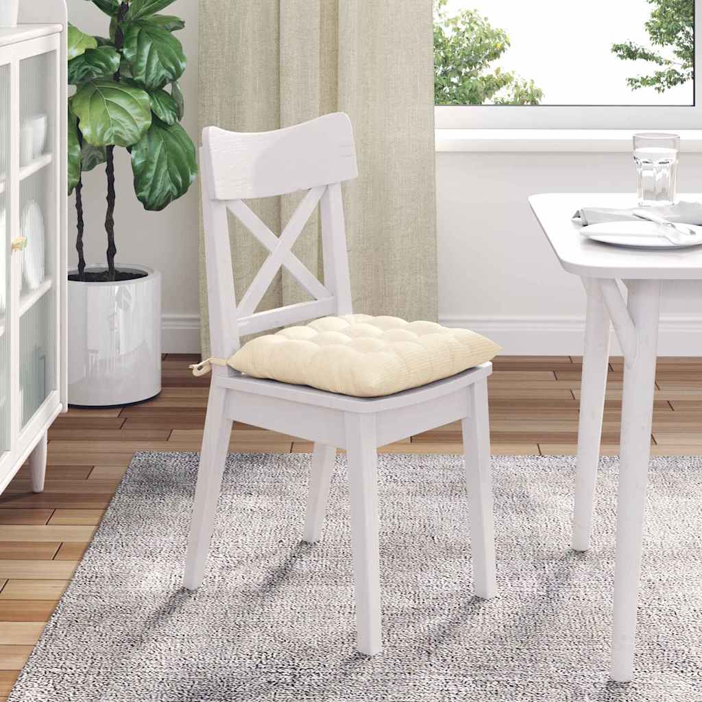 vidaXL Μαξιλάρια καθισμάτων 4 pcs Κρεμ 40 x 40 x 6 cm