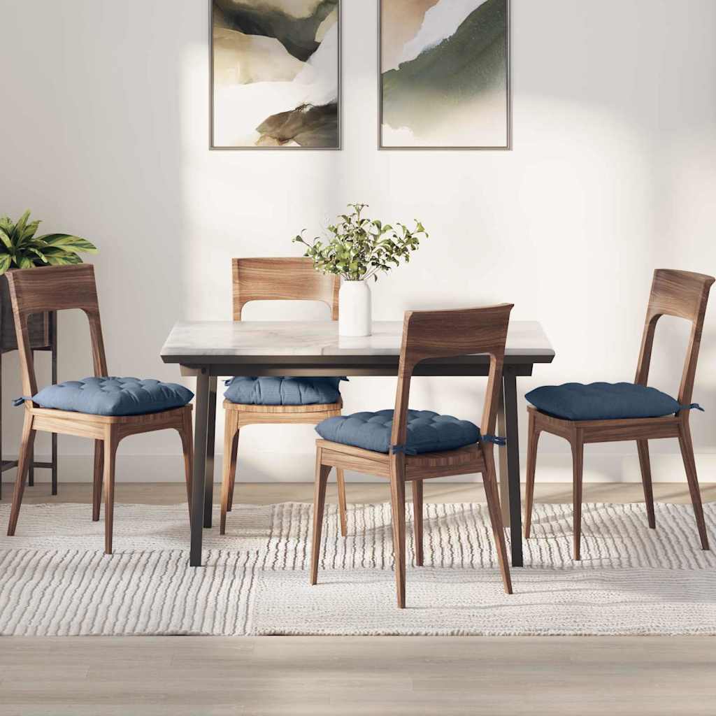 vidaXL Μαξιλάρια καθισμάτων 4 pcs Μπλε 40 x 40 x 6 cm