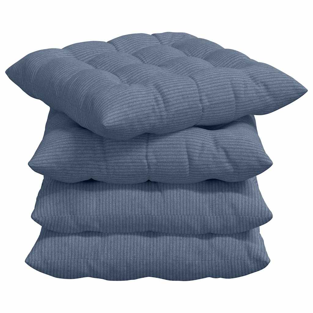 vidaXL Μαξιλάρια καθισμάτων 4 pcs Μπλε 40 x 40 x 6 cm