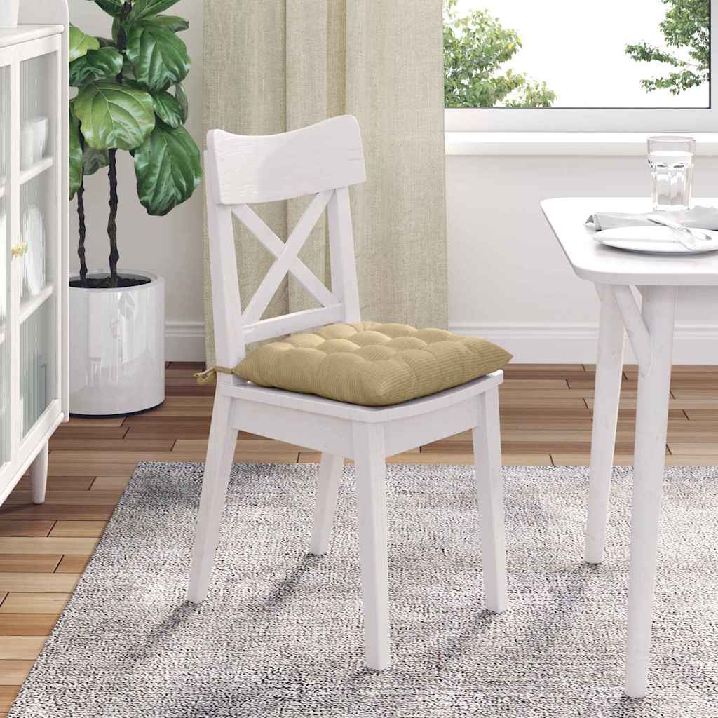 vidaXL Μαξιλάρια καθισμάτων 4 pcs Γκρι Πράσινο 40 x 40 x 6 cm