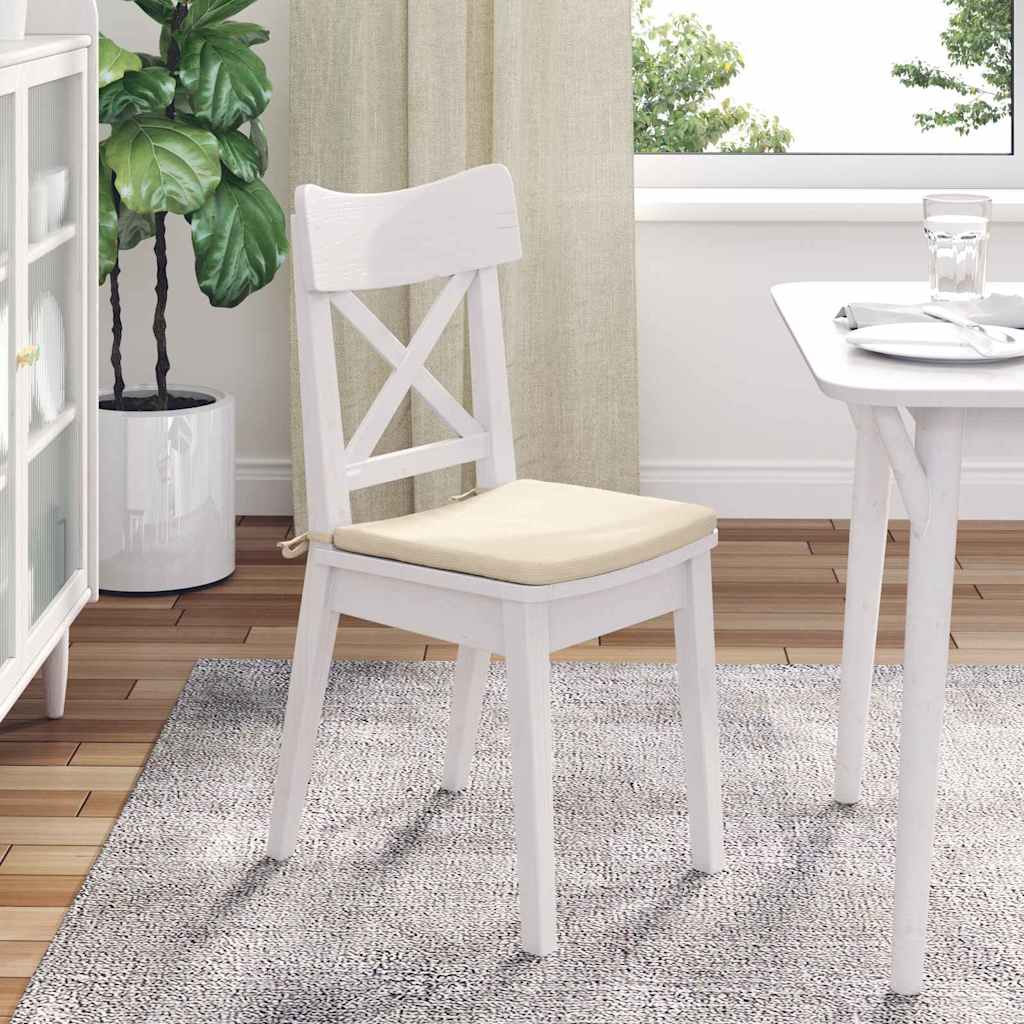 vidaXL Μαξιλάρια καθισμάτων 4 pcs Κρεμ 40 x 40 x 3 cm