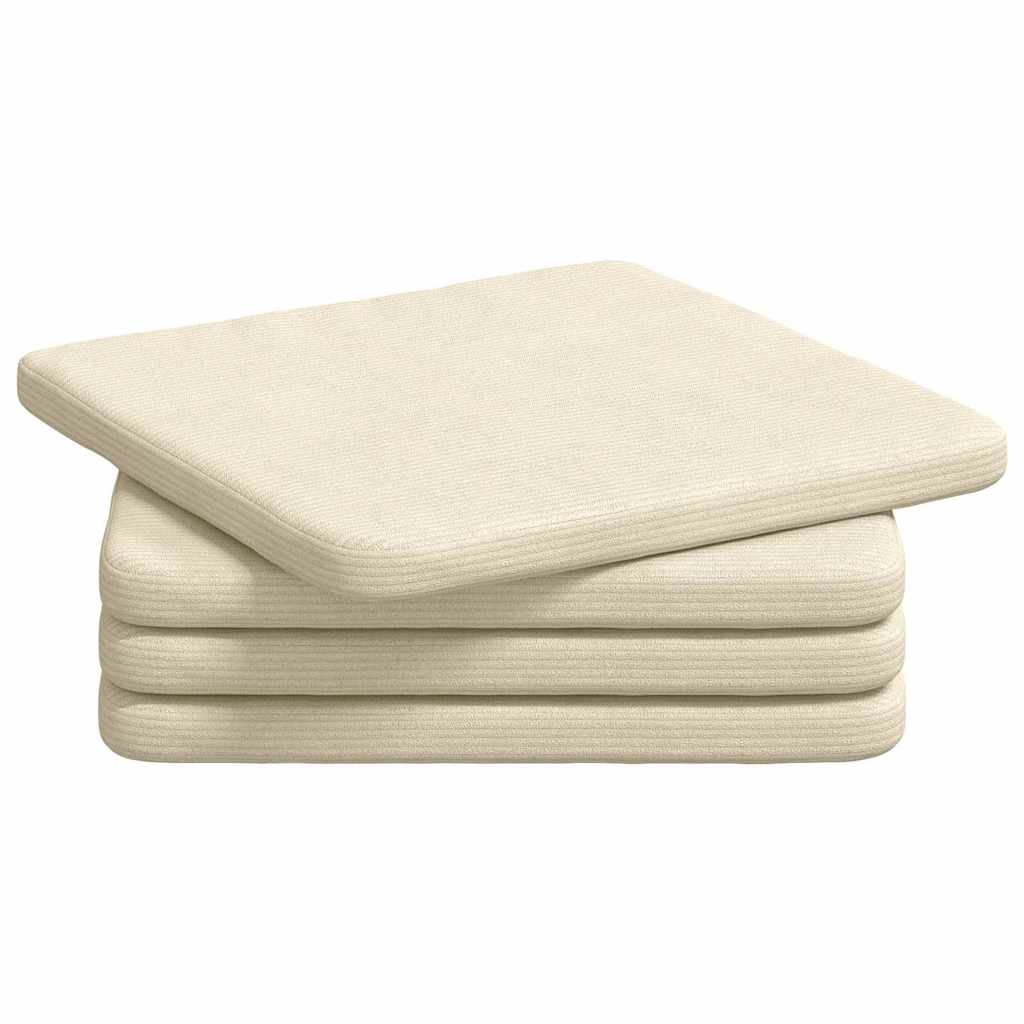 vidaXL Μαξιλάρια καθισμάτων 4 pcs Κρεμ 40 x 40 x 3 cm