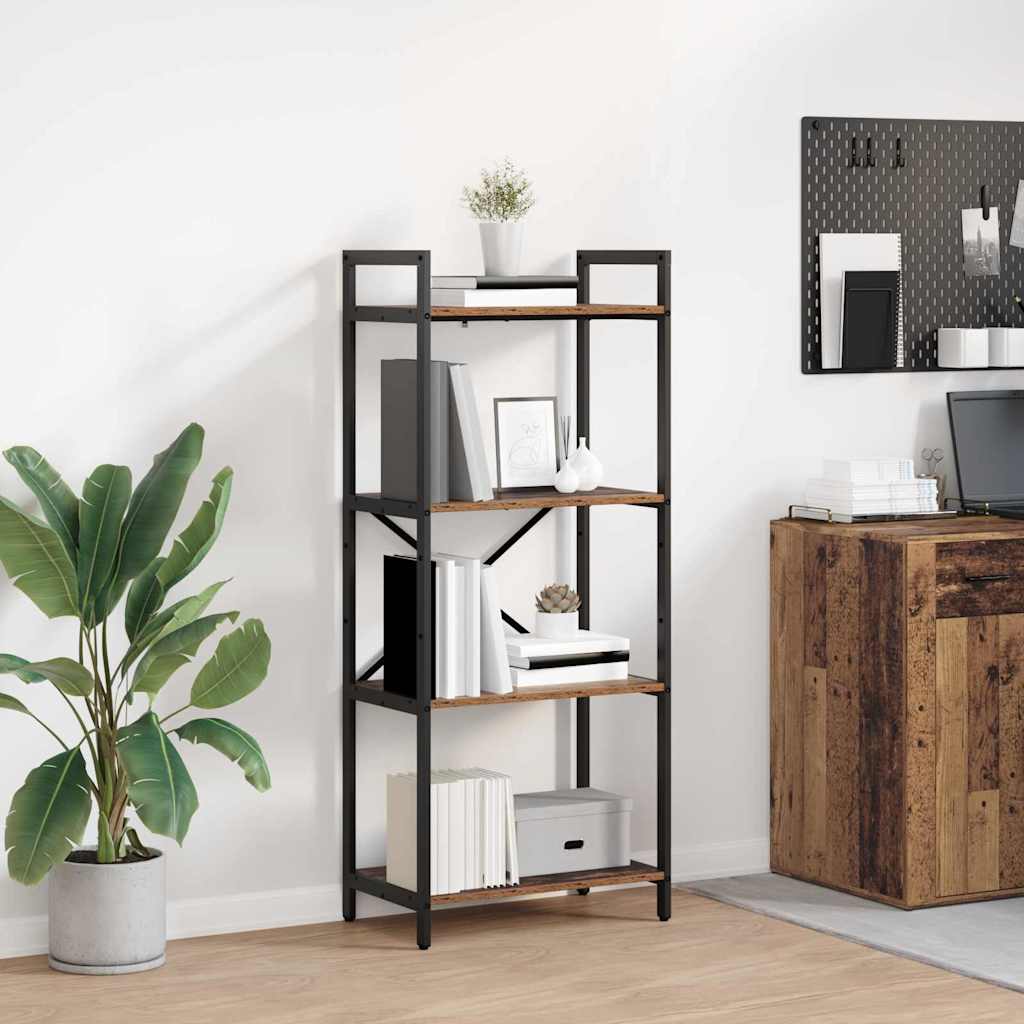 vidaXL Ράφι Βιβλίων Παλιό Ξύλο 56 x 34 x 133,5 εκ Επεξεργασμένο ξύλο