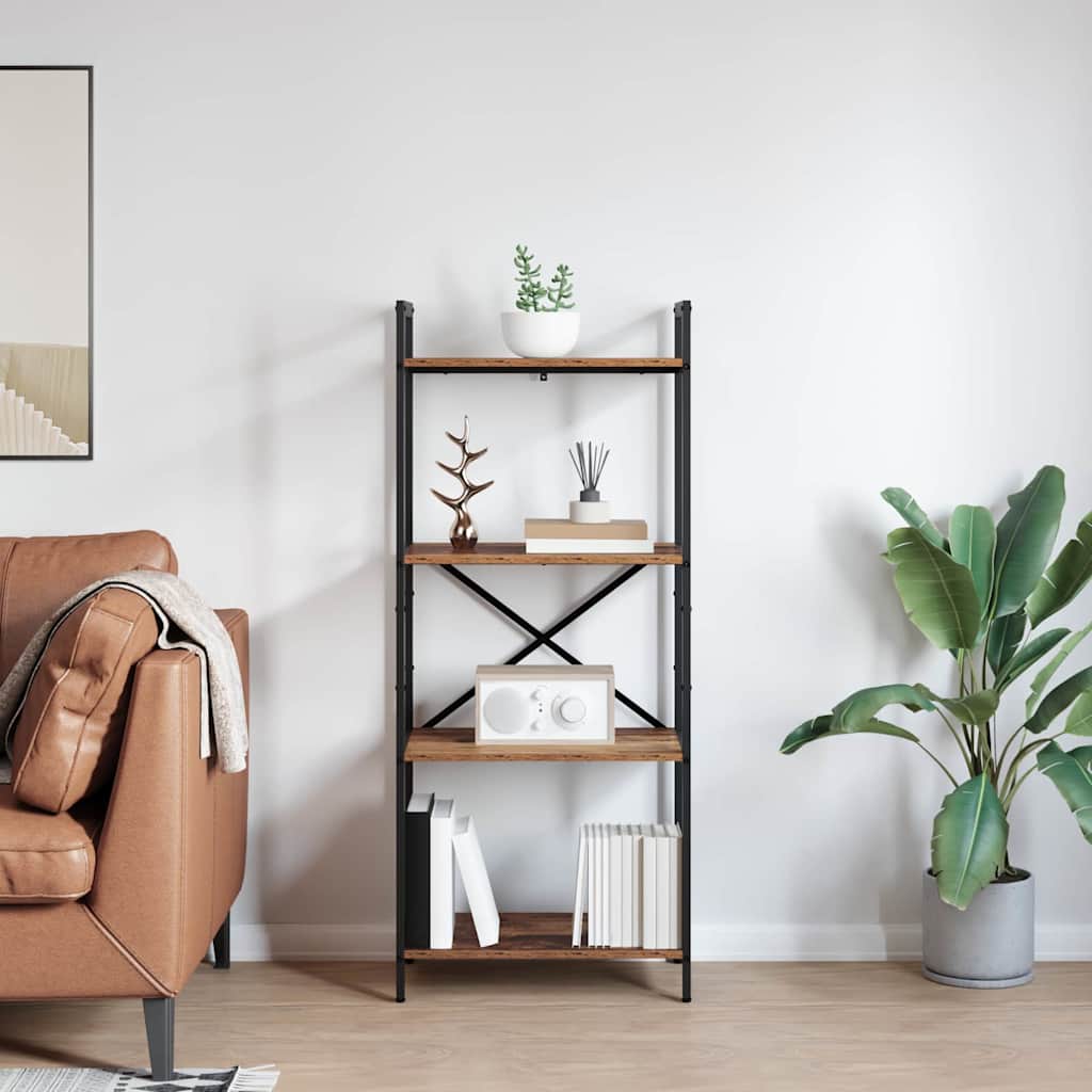 vidaXL Ράφι Βιβλίων Παλιό Ξύλο 56 x 34 x 133,5 εκ Επεξεργασμένο ξύλο