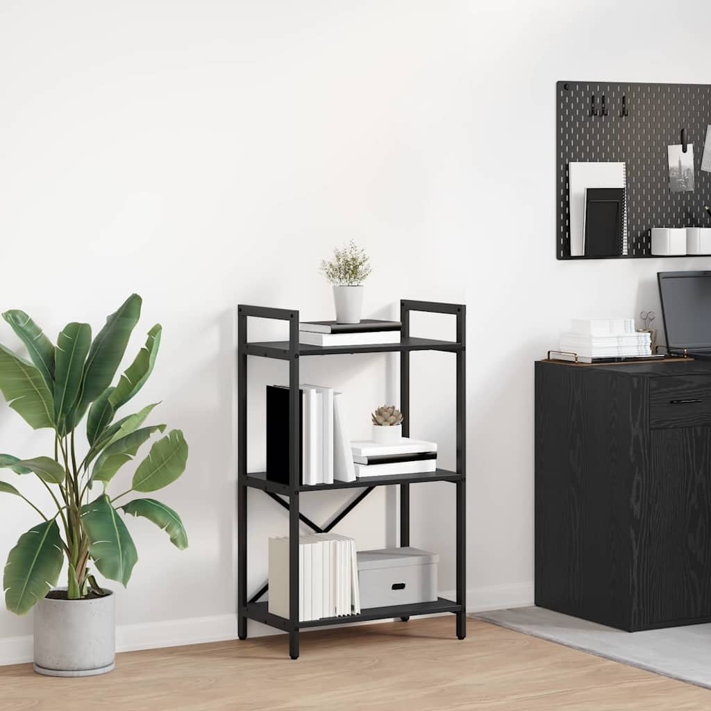 vidaXL Ράφι Βιβλίων Μαύρη Οξυά 56 x 34 x 96 εκ Επεξεργασμένο ξύλο
