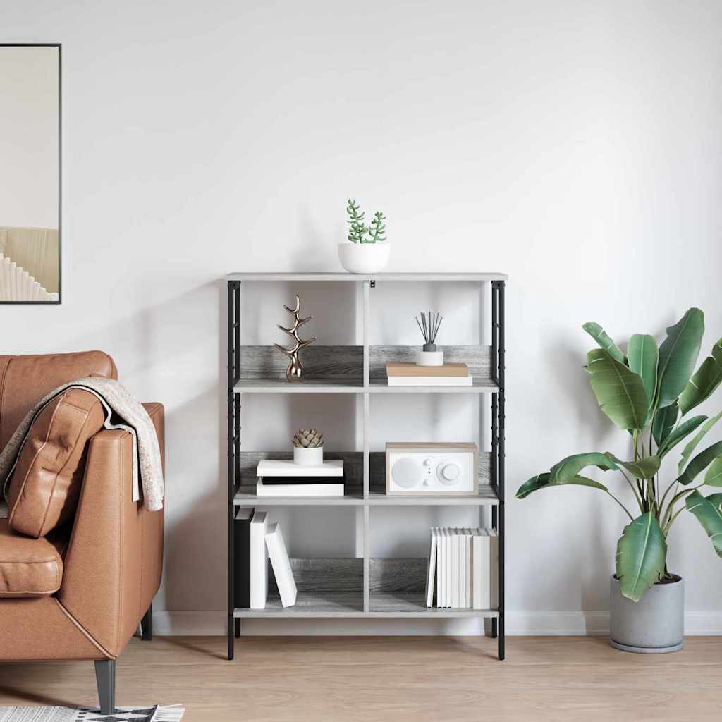 vidaXL Ράφι Βιβλίων Γκρίζο Σονομα 82 x 32 x 112 εκ. Επεξεργασμένο ξύλο