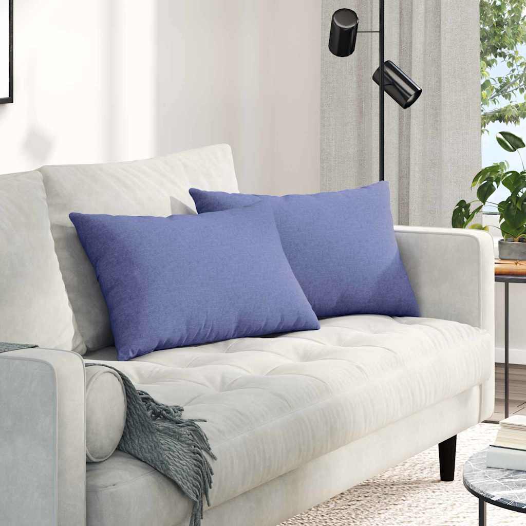 vidaXL Μαξιλάρι Καναπέ 2 pcs Μπλε 60 x 40 cm ύφασμα