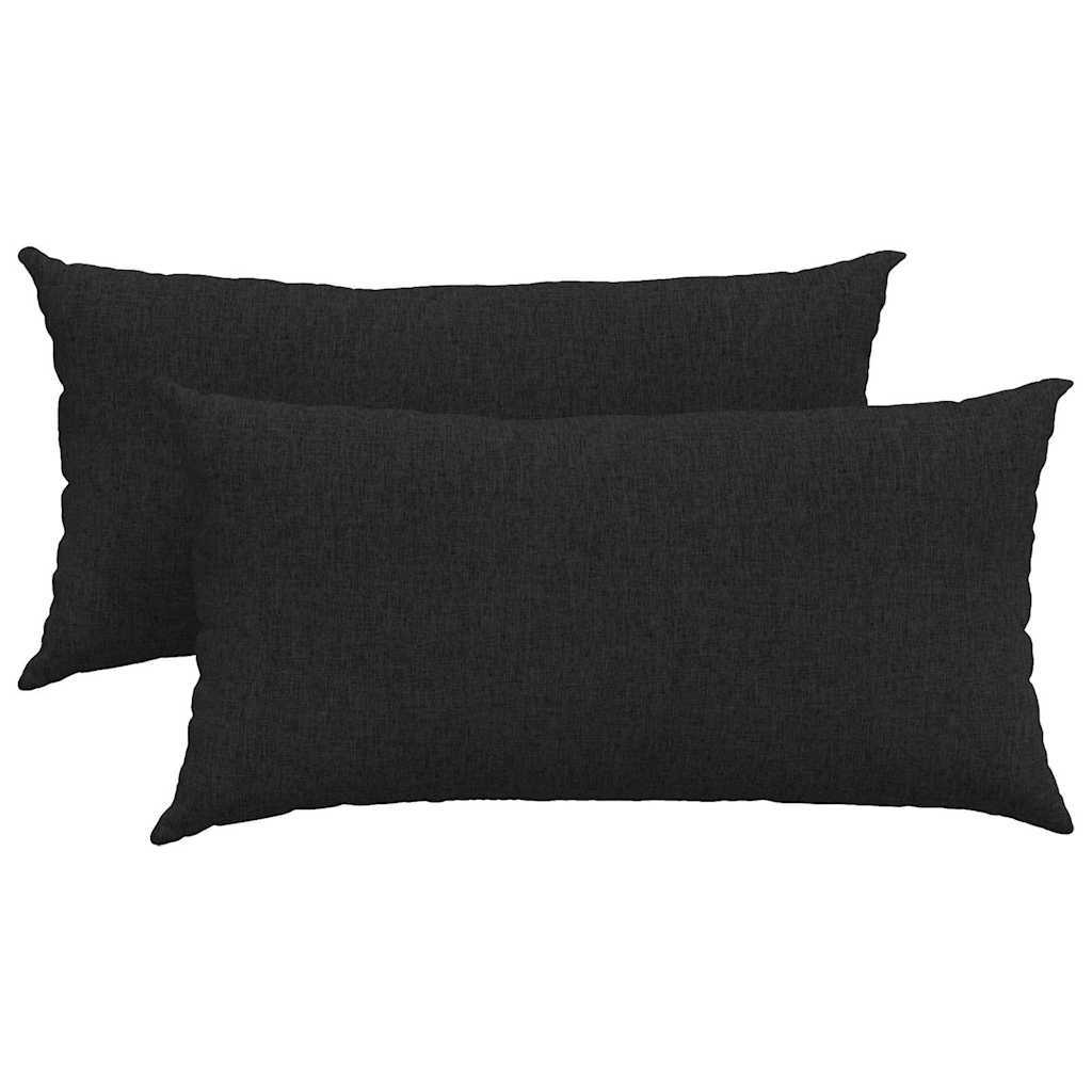 vidaXL Μαξιλάρι Καναπέ 2 pcs Μαύρο 80 x 40 cm ύφασμα