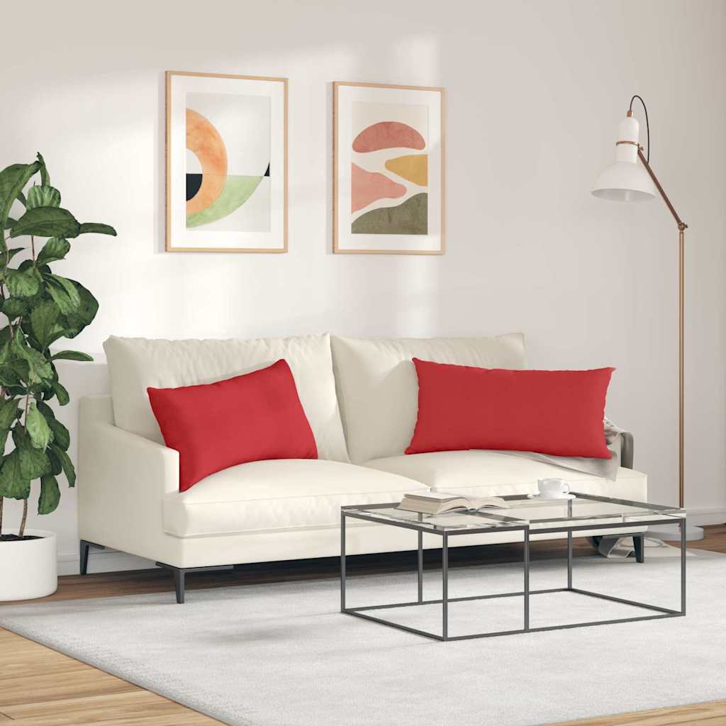 vidaXL Μαξιλάρι Καναπέ 2 pcs Κόκκινο 80 x 40 cm ύφασμα