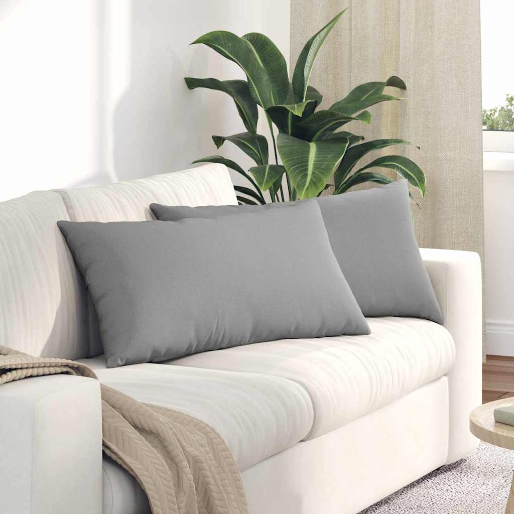 vidaXL Μαξιλάρι Καναπέ 2 pcs Γκρι 80 x 40 cm ύφασμα