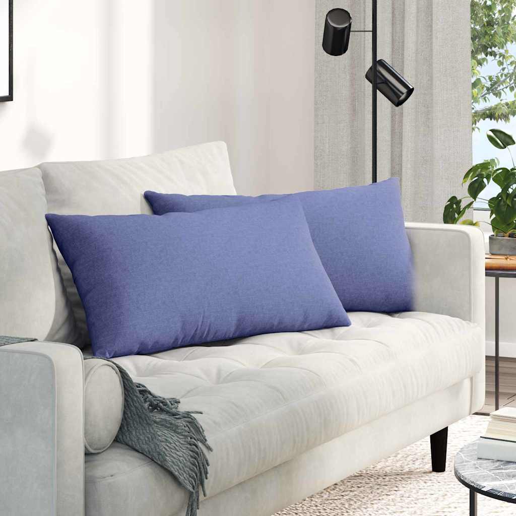 vidaXL Μαξιλάρι Καναπέ 2 pcs Μπλε 80 x 40 cm ύφασμα