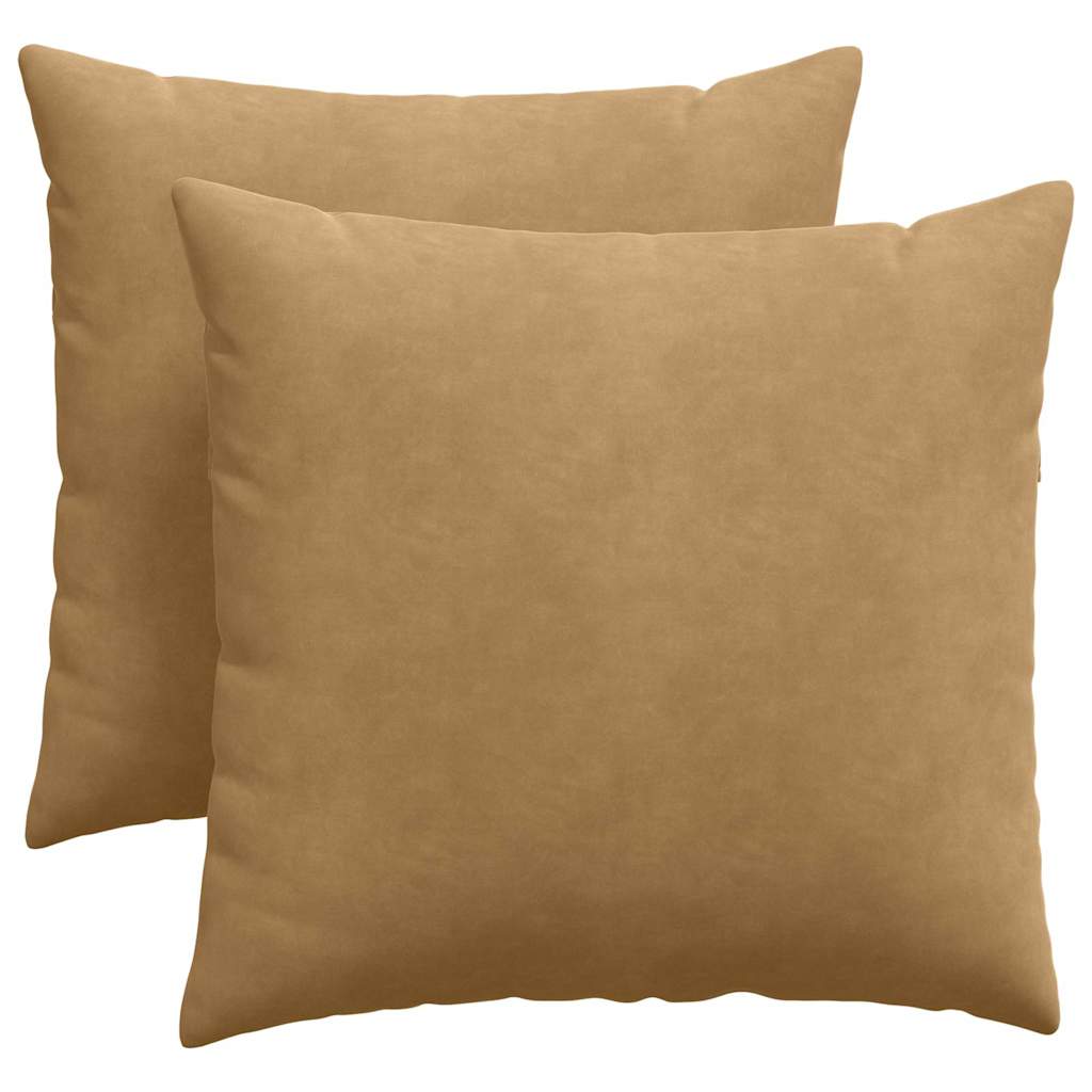 vidaXL Μαξιλάρι Καναπέ 2 pcs Καφέ 45 x 45 cm Υφασμάτινο Κορντουρά