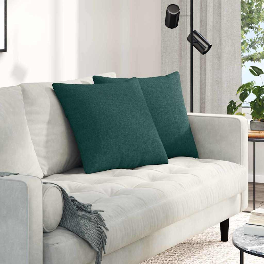 vidaXL Μαξιλάρι Καναπέ 2 pcs Σκούρο Πράσινο 50 x 50 cm ύφασμα