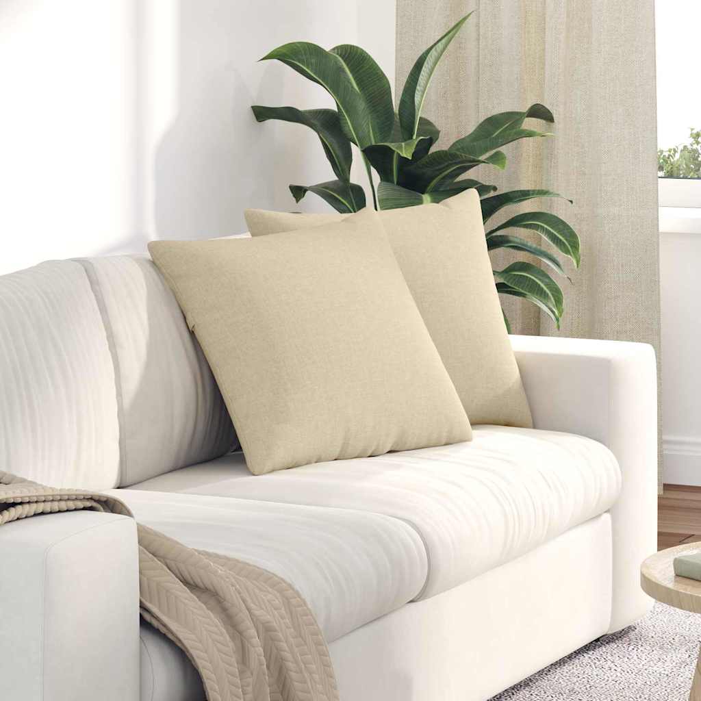 vidaXL Μαξιλάρι Καναπέ 2 pcs Κρεμ 50 x 50 cm ύφασμα