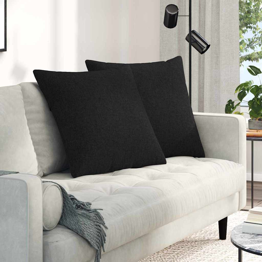 vidaXL Μαξιλάρι Καναπέ 2 pcs Μαύρο 60 x 60 cm ύφασμα