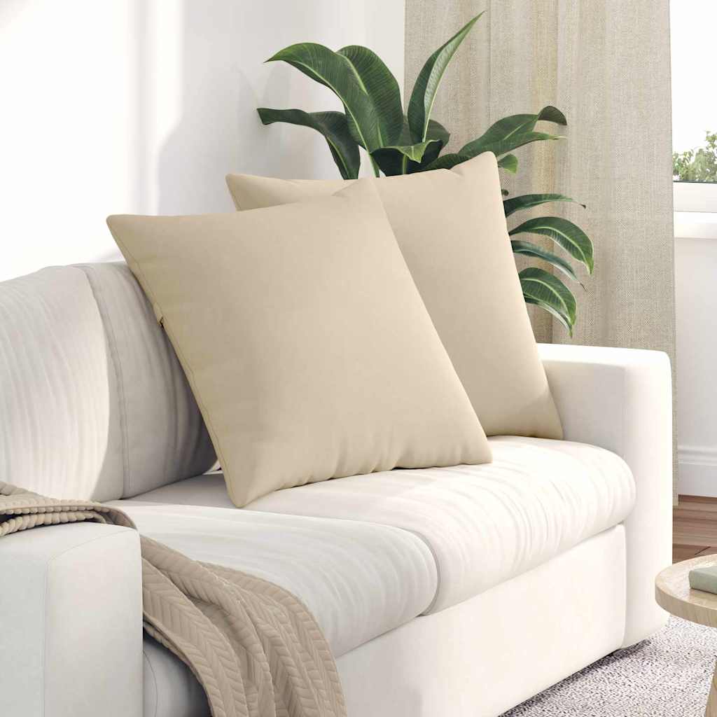 vidaXL Μαξιλάρι Καναπέ 2 τμχ. ύφασμα Κρεμ 60 x 60 cm