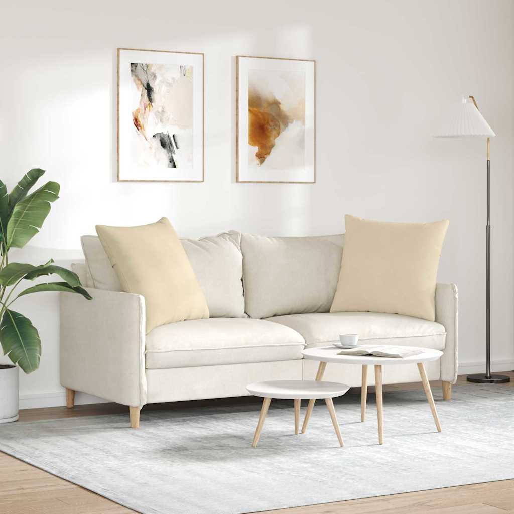 vidaXL Μαξιλάρι Καναπέ 2 τμχ. ύφασμα Κρεμ 60 x 60 cm