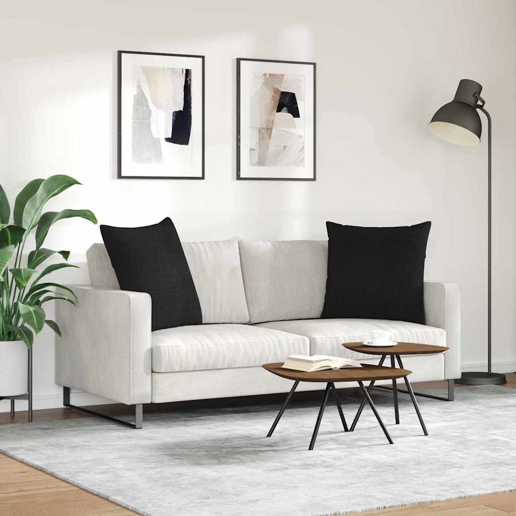vidaXL Μαξιλάρι Καναπέ 2 pcs Μαύρο 80 x 80 cm ύφασμα